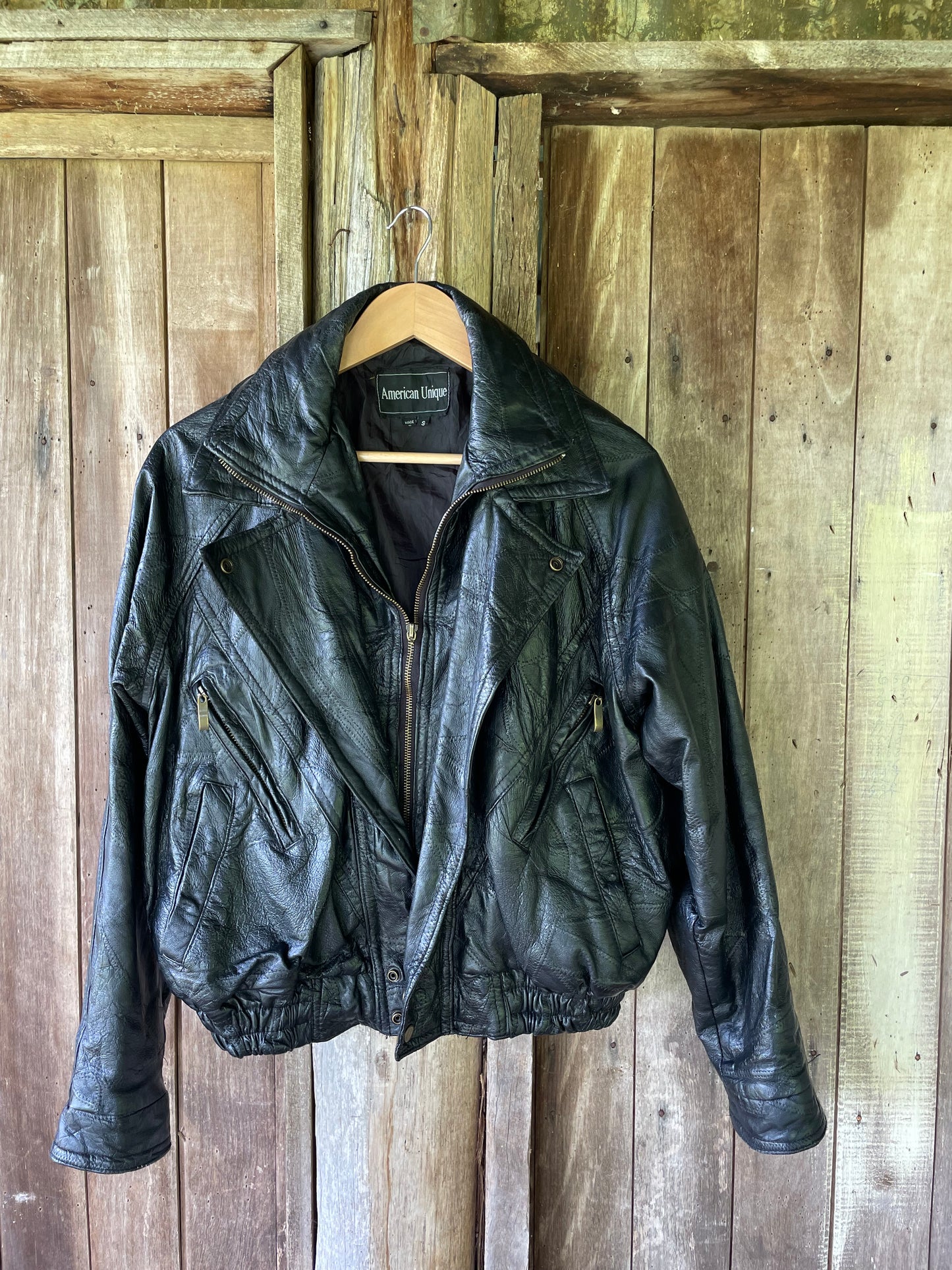 Vintage leather motorcycle jacket