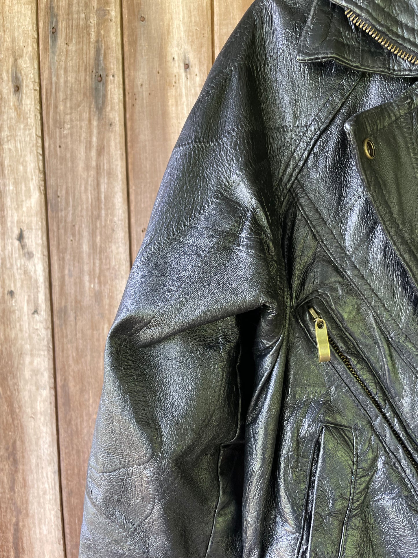 Vintage leather motorcycle jacket