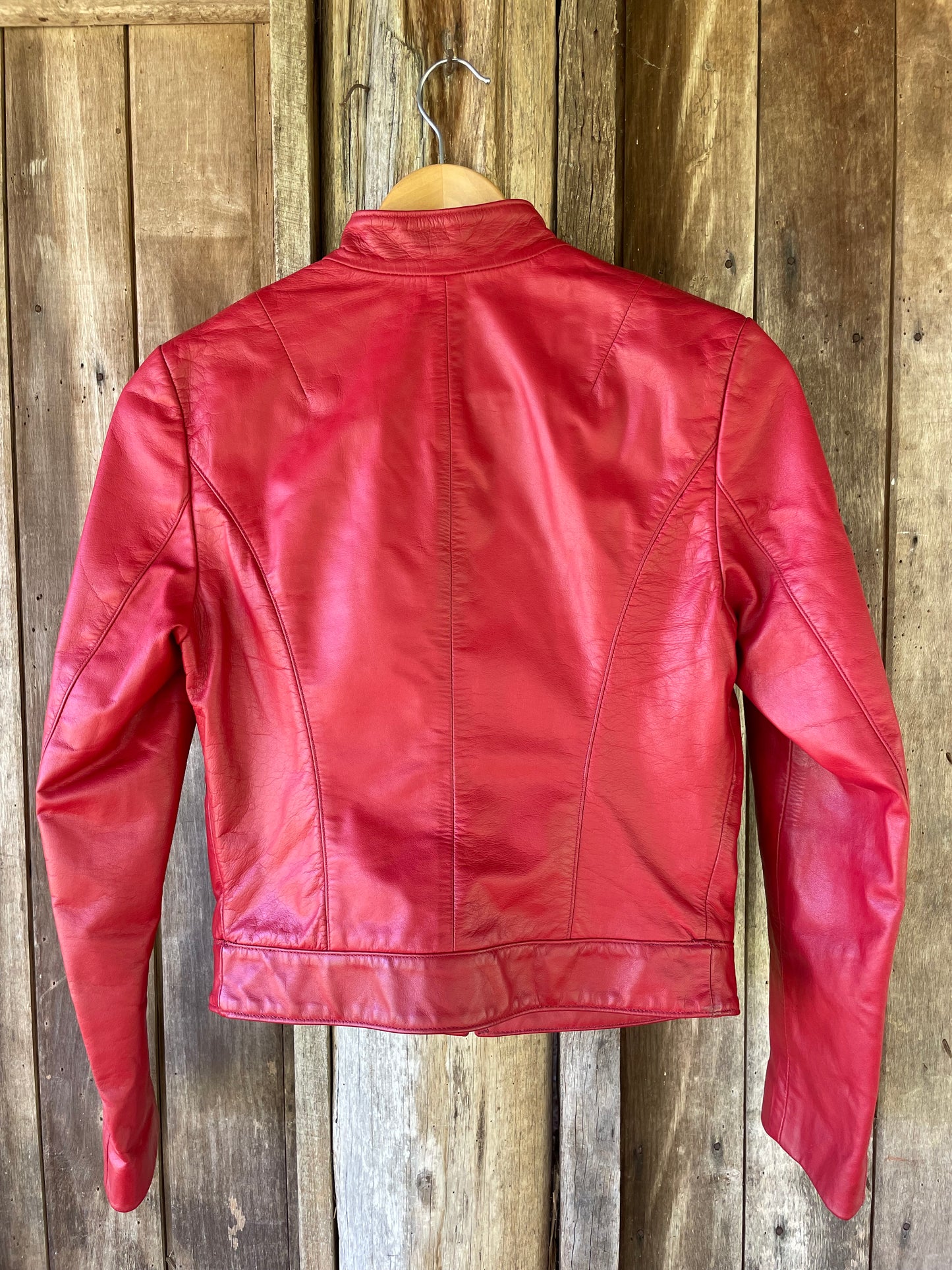 Red leather jacket (XS/S)