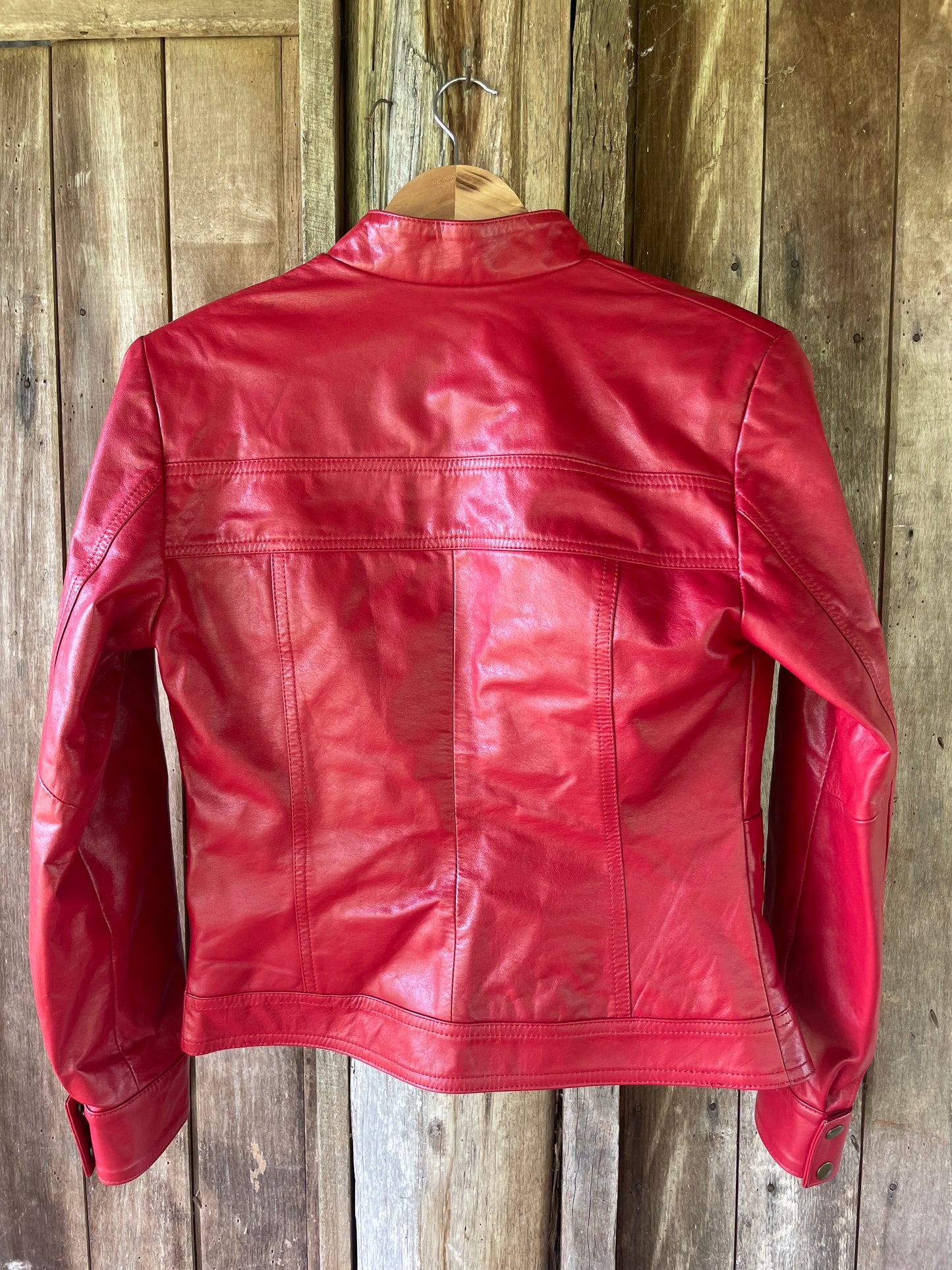 Red leather jacket (L)