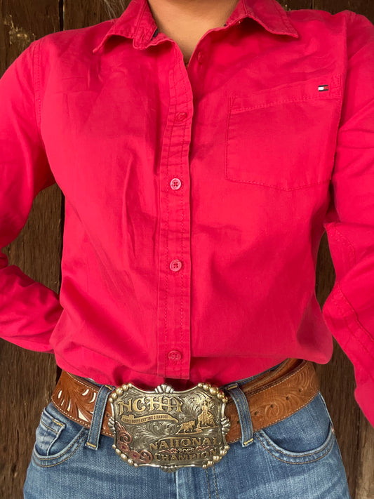 Red Tommy Hilfiger shirt (S)