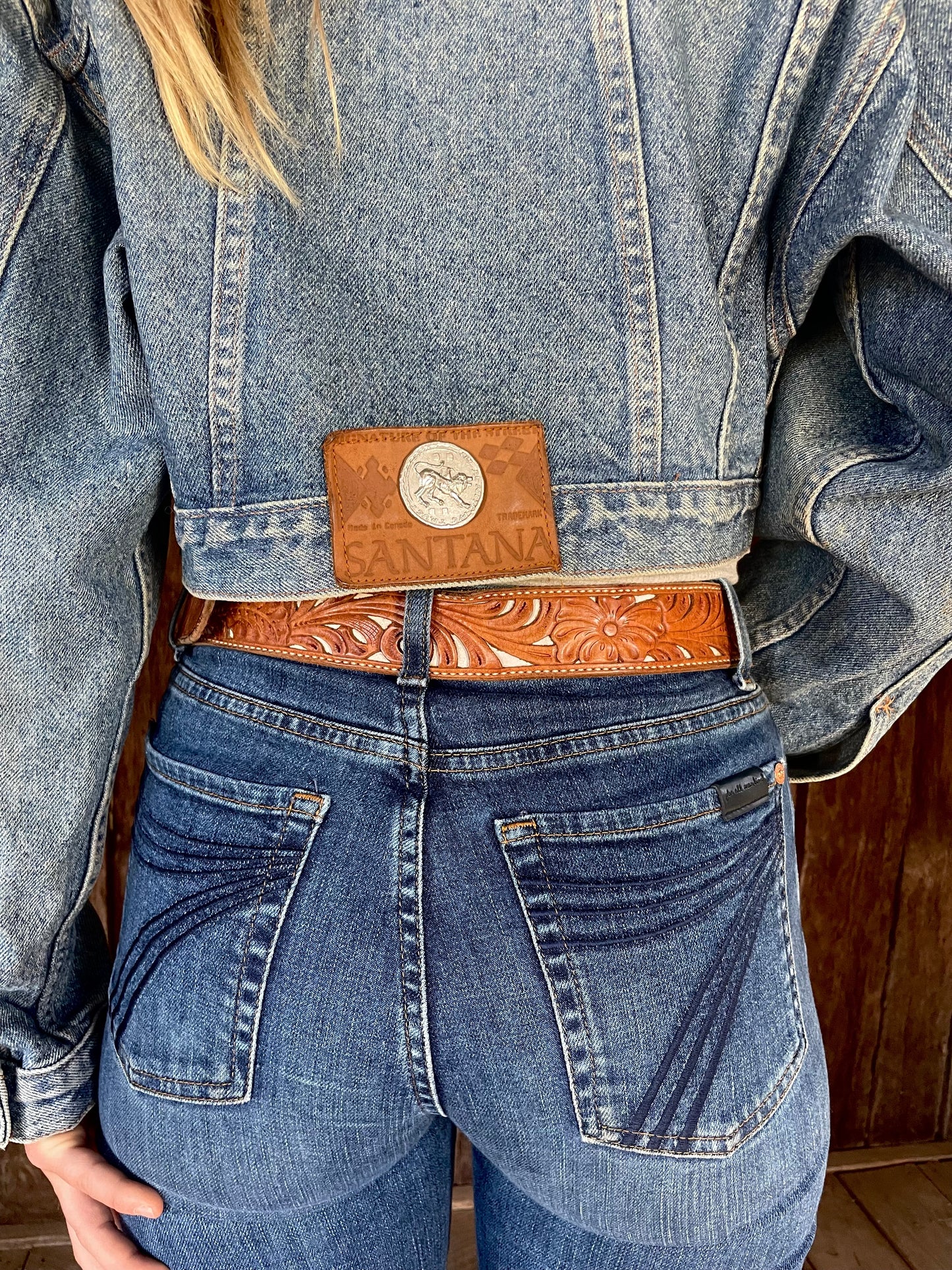 Cropped denim jacket (S)