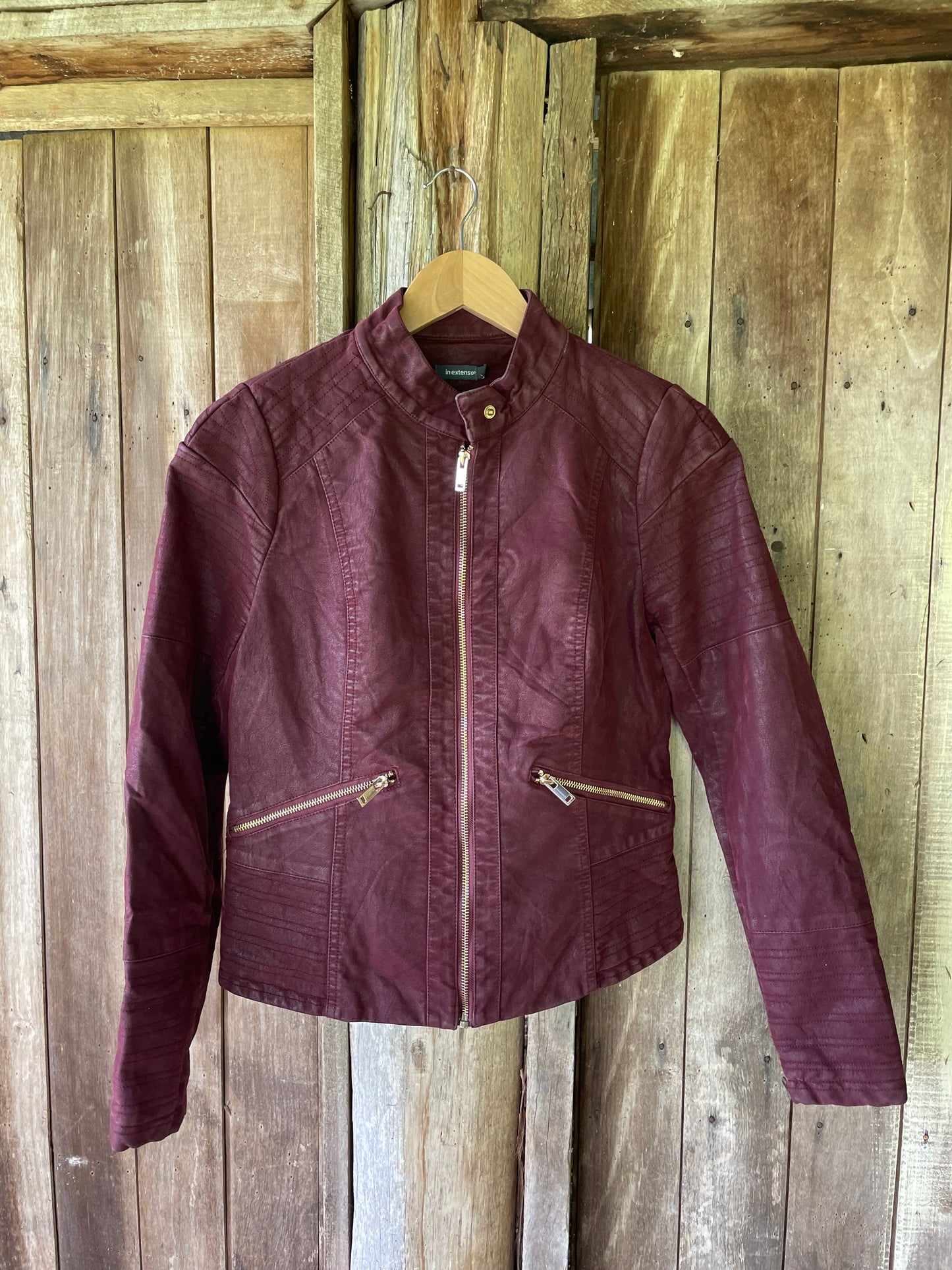 Maroon moto jacket (S)