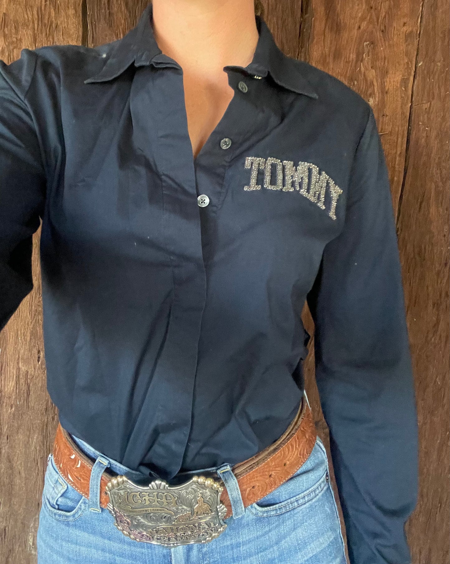 Beaded Tommy Hilfiger shirt (XS)