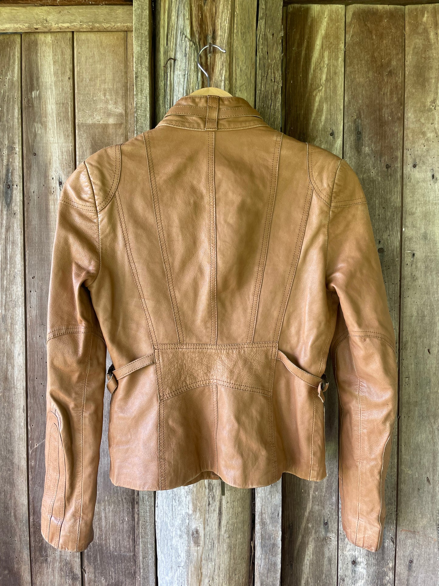 Brown leather moto jacket (8)