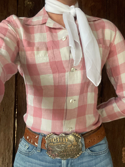 Pink linen Ralph Lauren shirt (6)