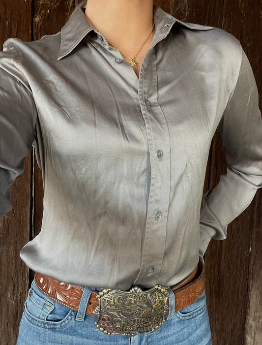 Grey silk Ralph Lauren shirt (8)